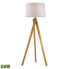  D2469-LED - Wooden Tripod Floor Lamp in Natural Wood Tone - LED