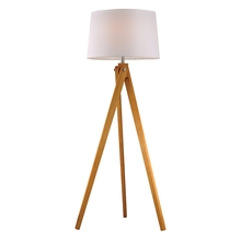  D2469 - Wooden Tripod Floor Lamp in Natural Wood Tone