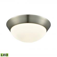 FML7150-10-16M - Contours 1-Light Flush Mount in Satin Nickel with Soft Opal Glass - Integrated LED - Medium