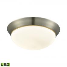  FML7175-10-16M - Contours 1-Light Flush Mount in Satin Nickel with Soft Opal Glass - Integrated LED - Large