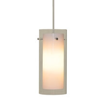  PC670-90-15 - Tubolaire 12V Pendant. White Opal Inner w/Clear Outer glass / Chrome finish.