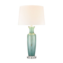  S0019-8040 - Abilene glass table lamp in Green; SINGLE PRICE, 2 PER CARTON