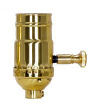  80/1042 - 150W Full Range Turn Knob Dimmer Socket; 1/8 IPS; 3 Piece Stamped Solid Brass; Polished Brass