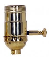  80/1044 - 150W Full Range Turn Knob Dimmer Socket; 1/8 IPS; 3 Piece Stamped Solid Brass; Polished Brass