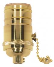  80/1052 - On-Off Pull Chain Socket; 1/8 IPS; 4 Piece Stamped Solid Brass; Polished Brass Finish; 660W; 250V