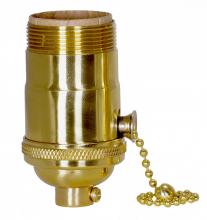  80/1291 - On-Off Pull Chain Socket; 1/8 IPS; 4 Piece Stamped Solid Brass; Polished Brass Finish; 660W; 250V;