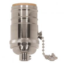  80/1292 - On-Off Pull Chain Socket; 1/8 IPS; 4 Piece Stamped Solid Brass; Polished Nickel Finish; 660W; 250V;