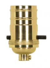  80/1432 - On-Off Push Thru Socket; 1/8 IPS; 4 Piece Stamped Solid Brass; Polished Brass Finish; 660W; 250V