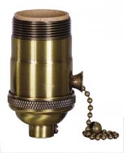 80/2216 - On-Off Pull Chain Socket; 1/8 IPS; 4 Piece Stamped Solid Brass; Antique Brass Finish; 660W; 250V;