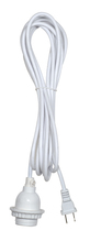  80/2224 - White Phenolic Keyless Socket With Uno Ring and plug; Prewired