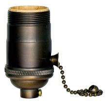  80/2399 - On-Off Pull Chain Socket; 1/8 IPS; 4 Piece Stamped Solid Brass; Dark Antique Brass Finish; 660W;