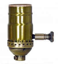  80/2418 - 150W Full Range Turn Knob Dimmer Socket; 1/8 IPS; 3 Piece Stamped Solid Brass; Antique Brass Finish;