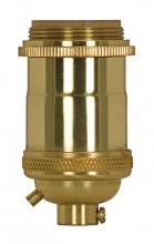  80/2565 - Medium base lampholder; 4pc. Solid brass; Keyless; 2 Uno rings; Polished brass finish