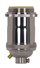  80/2566 - Medium base lampholder; 4pc. Solid brass; Keyless; 2 Uno rings; Polished nickel finish