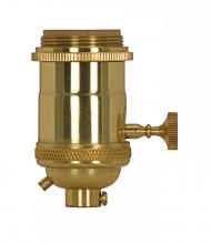  80/2569 - Medium base lampholder; 4pc. Solid brass; On/Off Key; 2 Uno rings; Polished brass finish