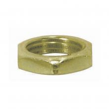  90/1066 - Steel Locknut; 1/8 IP; 1/2" Hexagon; 1/8" Thick; Brass Plated Finish