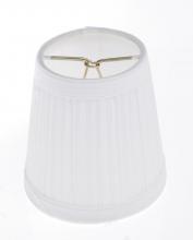  90/1270 - Clip On Shade; White Pleated Round; 3" Top; 4" Bottom; 4" Side