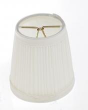  90/1271 - Clip On Shade; Bone Pleated Round; 3" Top; 4" Bottom; 4" Side