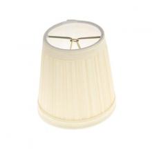  90/1273 - Clip On Shade; Beige Pleated Round; 3" Top; 4" Bottom; 4" Side