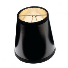  90/1274 - Clip On Shade; Black Round With Gold Interior; 3" Top; 4" Bottom; 4" Side