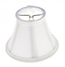  90/1277 - Clip On Shade; White Silk Bell; 3" Top; 5" Bottom; 4" Side