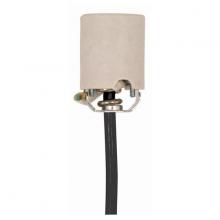  90/1564 - Keyless Porcelain Socket With Hickey, Strain Relief And Fiber Sleeving; 8 Foot 18/3 SVT Black 105C