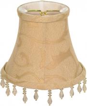  90/2358 - Clip On Shade; Beige Beaded Floral; 3" Top; 5" Bottom; 4-1/4" Side