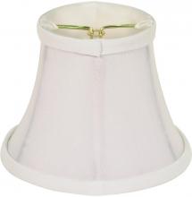  90/2360 - Clip On Shade; White Shantung; 3" Top; 5" Bottom; 4-1/4" Side