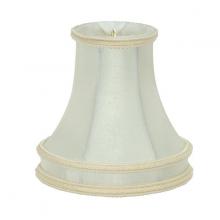  90/2526 - Clip On Shade; Cream Leather Look; 3" Top; 5-1/2" Bottom; 5-1/4" Side