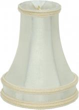  90/2527 - Clip On Shade; Cream Leather Look; 2-1/8" Top; 4" Bottom; 5-1/8" Side