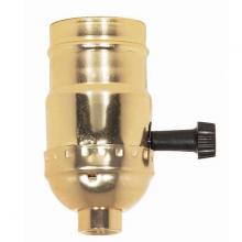  90/413 - On-Off Turn Knob Socket With Removable Knob; 1/8 IPS; Aluminum; Brite Gilt Finish; 250W; 250V; 250