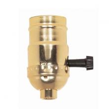  90/421 - 3 Terminal (2 Circuit) Turn Knob Socket With Removable Knobs; 1/8 IPS; Aluminum; Brite Gilt Finish;