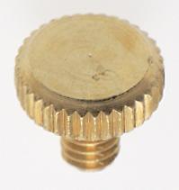  90/635 - Solid Brass Thumb Screw; Flat Head; 8/32; 1/4" Length; Brass Finish