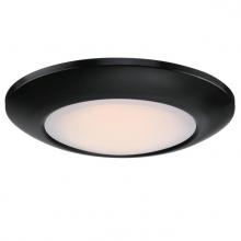  6120200 - 11 in. 20W Dimmable LED Flush with Color Temperature Selection Black Finish Frosted Shade