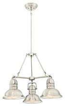  6333900 - 3 Light Chandelier Brushed Nickel Finish Frosted Prismatic Acrylic Lens