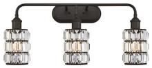  6337900 - 3 Light Wall Fixture Oil Rubbed Bronze Finish Crystal Prism Glass
