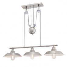  6369900 - 3 Light Island Pulley Pendant Brushed Nickel Finish