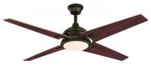  7207400 - 52 in. Oil Rubbed Bronze Finish Reversible Blades (Mahogany/Cherry) Opal Frosted Glass