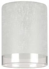  8101400 - White Linen Cylinder Shade with Translucent Band