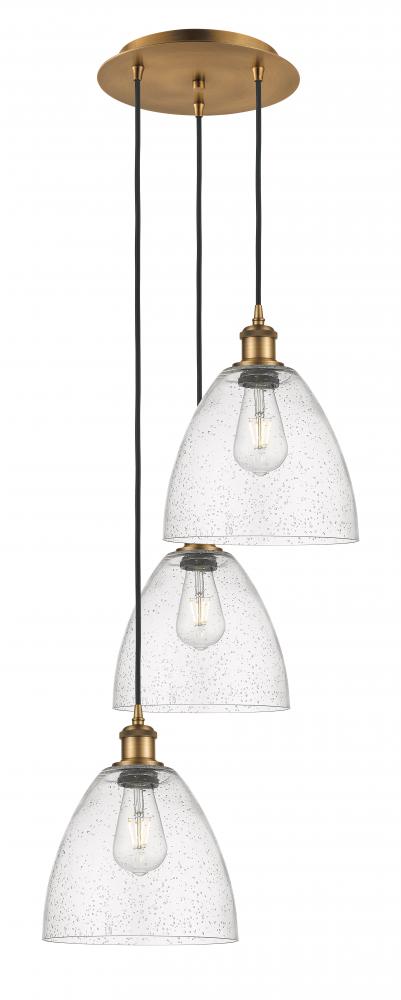 Bristol - 3 Light - 16 inch - Brushed Brass - Cord Hung - Multi Pendant