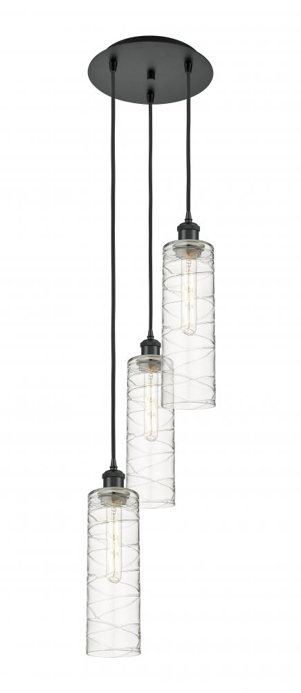 Crown Point - 3 Light - 12 inch - Matte Black - Cord Hung - Multi Pendant