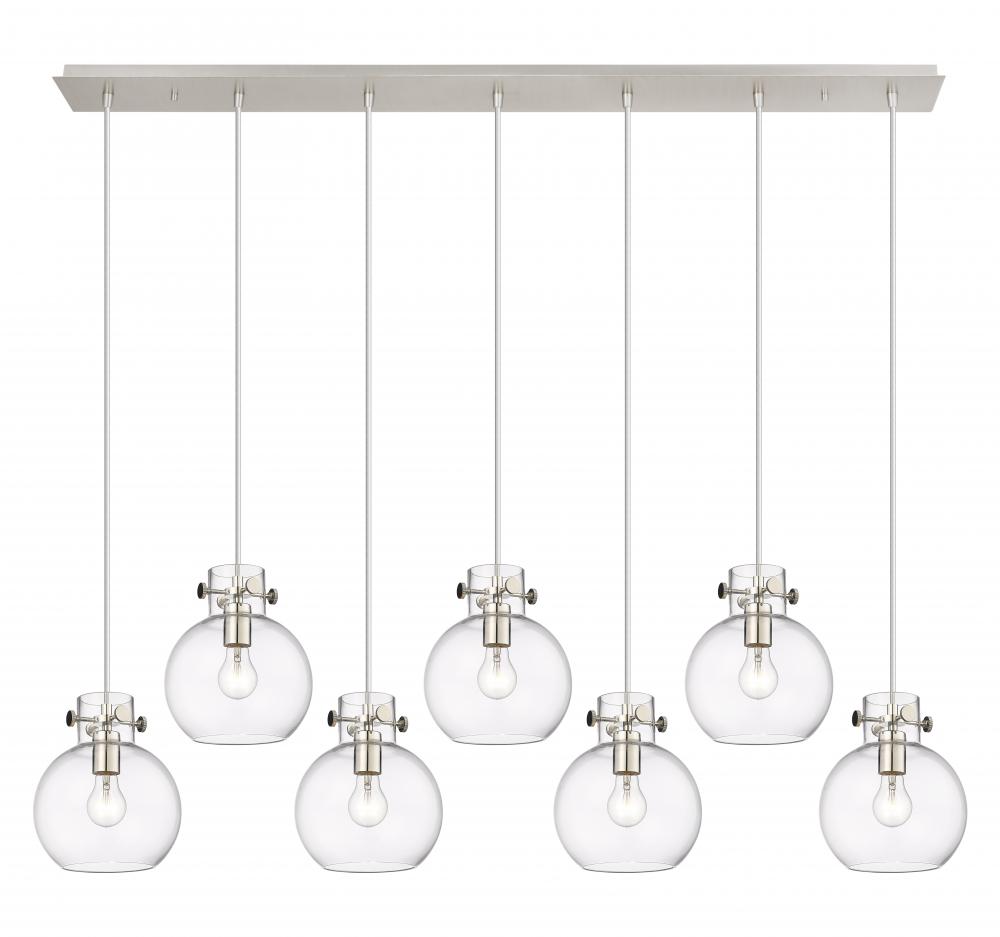 Newton Sphere - 7 Light - 52 inch - Polished Nickel - Cord hung - Linear Pendant