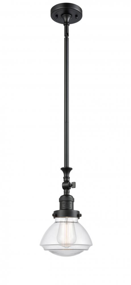 Olean - 1 Light - 7 inch - Matte Black - Stem Hung - Mini Pendant