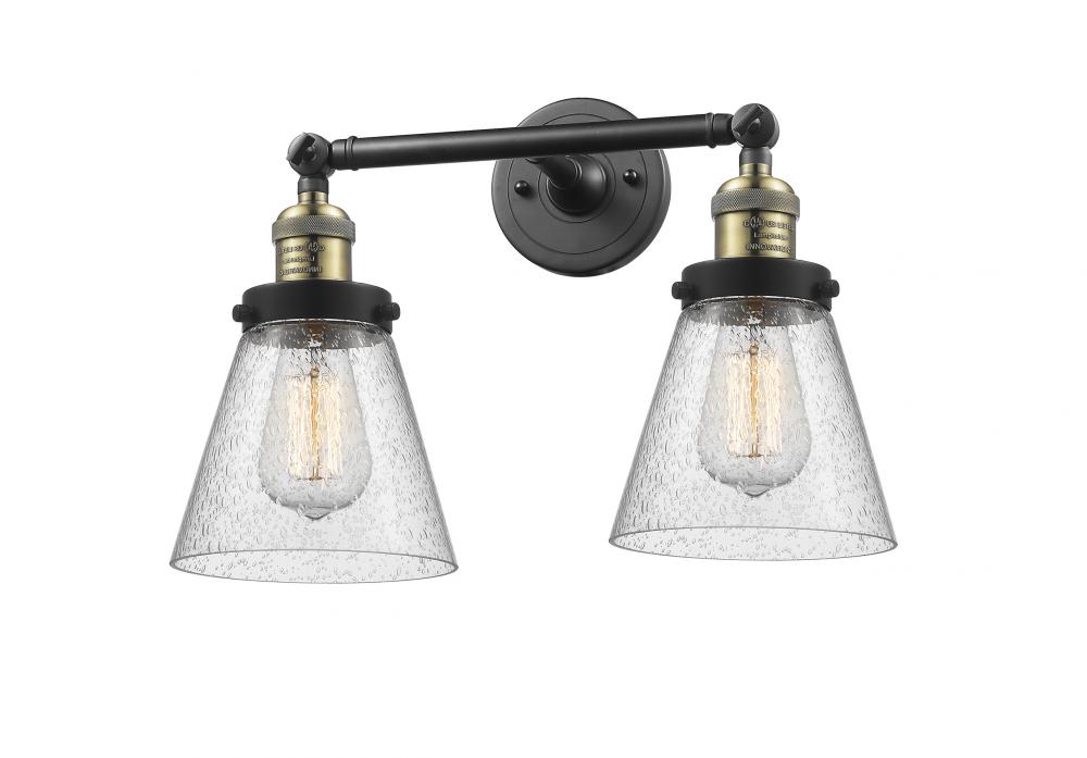 Cone - 2 Light - 16 inch - Black Antique Brass - Bath Vanity Light