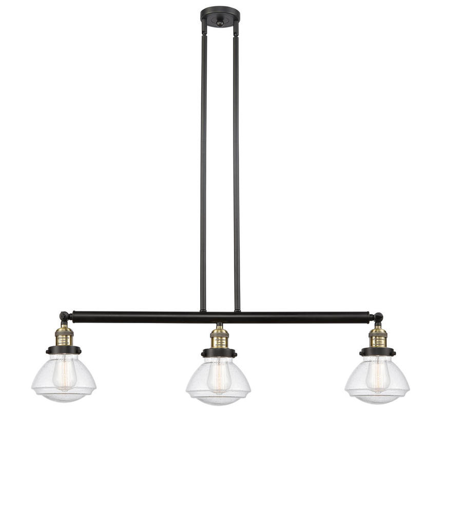 Olean - 3 Light - 39 inch - Black Antique Brass - Stem Hung - Island Light