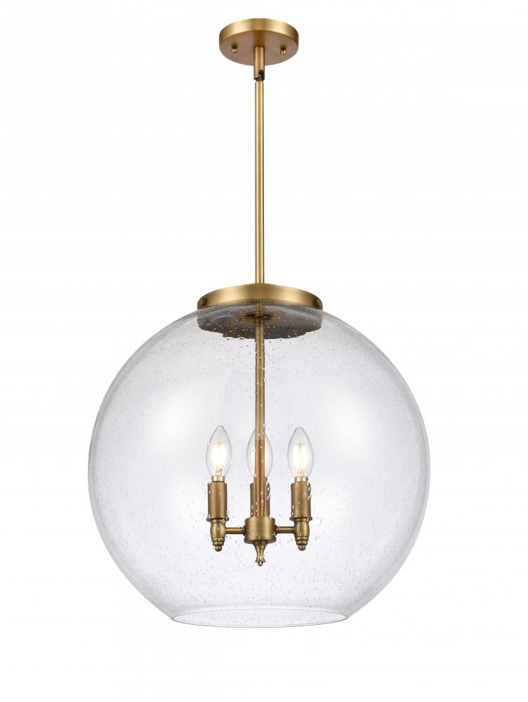 Athens - 3 Light - 18 inch - Brushed Brass - Cord hung - Pendant