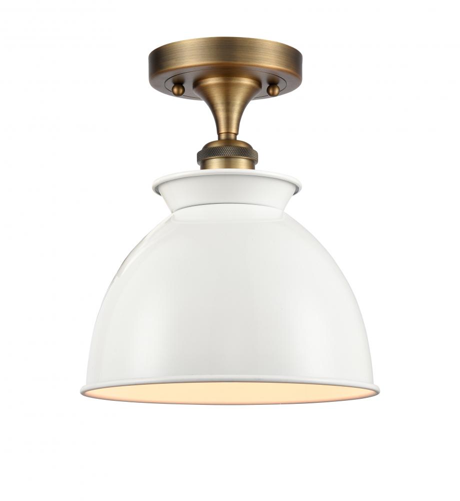 Adirondack - 1 Light - 8 inch - Brushed Brass - Semi-Flush Mount