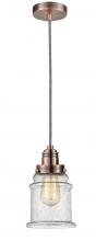  100AC-10BW-2H-AC-G184 - Winchester - 1 Light - 8 inch - Antique Copper - Cord hung - Mini Pendant