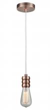 100AC-10W-5AC - Gatsby - 1 Light - 2 inch - Antique Copper - Cord hung - Mini Pendant