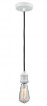  100W-10BK-1W - Edison - 1 Light - 2 inch - White - Cord hung - Mini Pendant